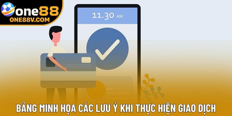 Bảng minh họa các lưu ý khi thực hiện giao dịch